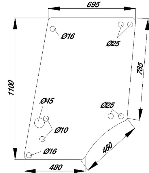 Kabine Türscheibe oben D8054A