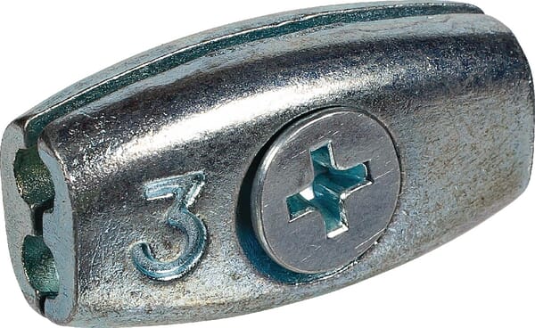 Frontansicht Lemken Drahtseilklemme, D=3 mm