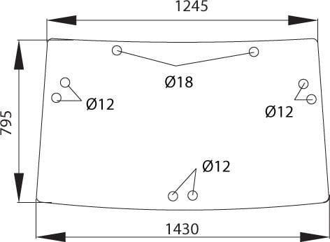 Kabine Heckscheibe oben R110990N