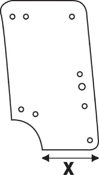 Kabine Türscheibe oben li./re. D8054