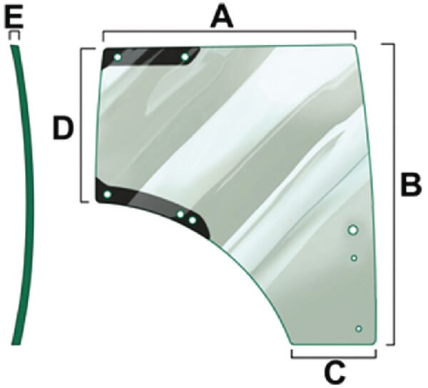 Kabine Türscheibe, rechte hand VPM7431