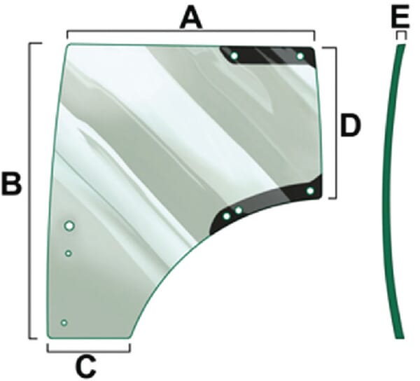Kabine Türscheibe, left hand VPM7430