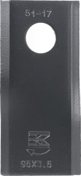 Mähmesser rechts 95x45x3,5 mm, Bohrung Ø 16,25 mm, geeignet für Kuhn / John Deere / New Holland, 25er-Packung aus der Kategorie Trommel- und Scheibenmähwerk