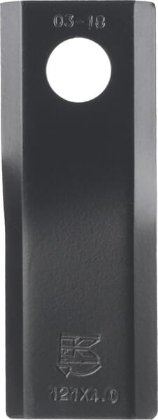 Mähmesser rechts 122x45x4 mm, Bohrung Ø 18,25 mm, geeignet für Kuhn / Claas / John Deere / New Holland, 25er-Packung aus der Kategorie Trommel- und Scheibenmähwerk