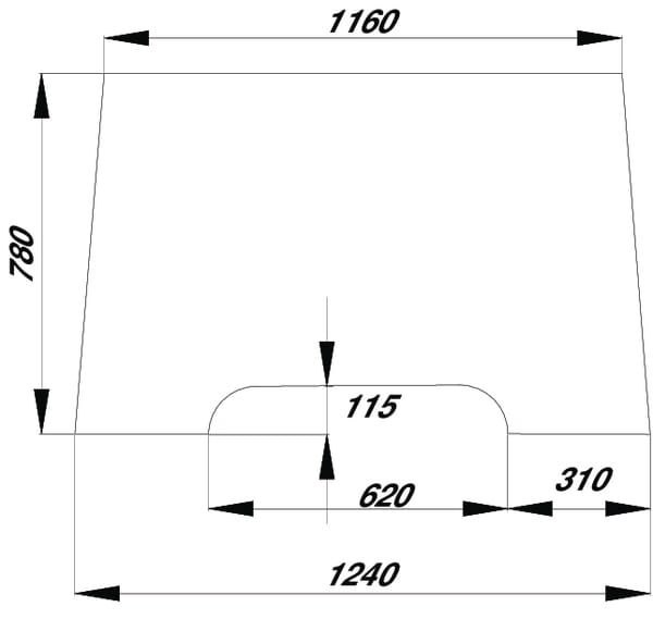 Kabine Frontscheibe oben RT6005028924