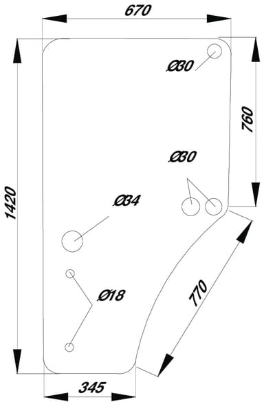 Kabine Türscheibe links L169102KR