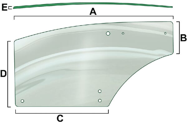 Kabine Türscheibe, rechte hand VPM7427