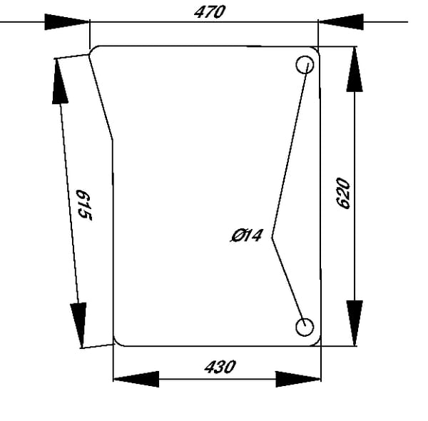 Kabine Frontscheibe unten D8182