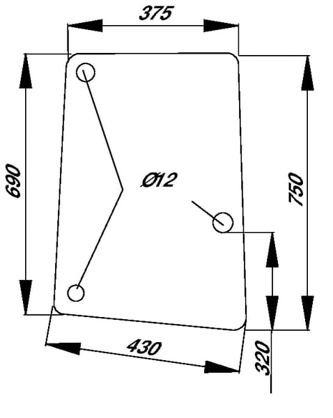 Kabine Seitenscheibe L113305N