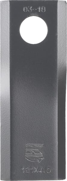 Mähmesser links 122x45x4 mm, Bohrung Ø 18,25 mm, geeignet für Kuhn / Claas / John Deere / New Holland, 25er-Packung aus der Kategorie Trommel- und Scheibenmähwerk
