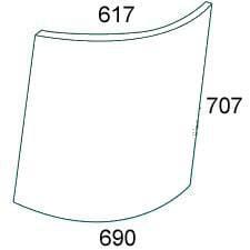 Kabine Frontscheibe oben links R50755N